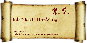 Nádasi Ibrány névjegykártya